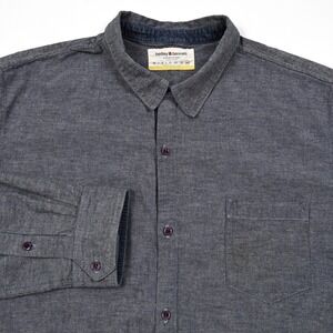 Hedley & Bennett Shirt Men's 4XL Gray Blue Button Up Chef Cotton Chambray